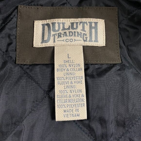 Duluth Trading Co. Jacket Men's Large Fleece Lined Brown Nylon Full Zip Pockets - Picture 5 of 8